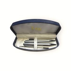 Bill Blass Pen and Pencil Set Silver Tone with Refills in Original‎ Box